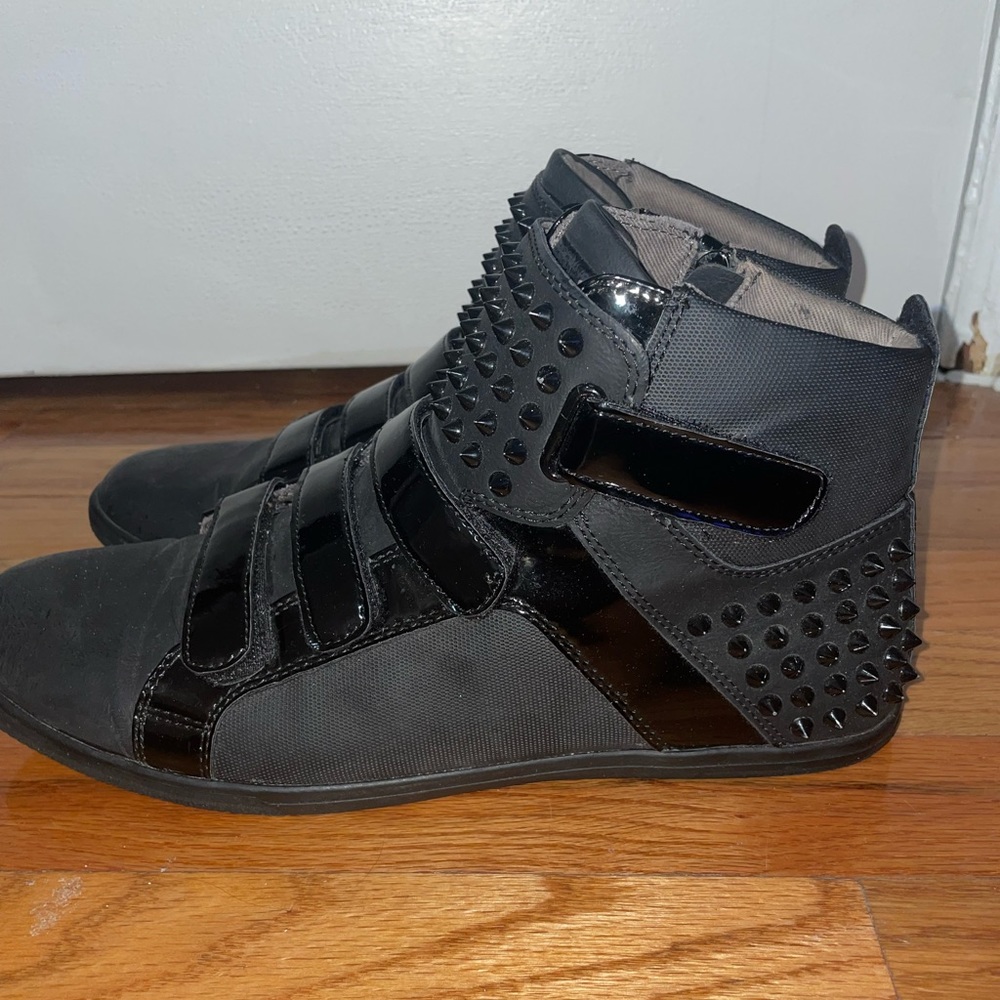 ALDO Men’s Black Studded High Top Velcro Sneakers - Esal